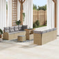 Conjunto de Sofá de Jardim 11 pcs Bege e Cinza Claro