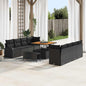 Conjunto de Sofá de Jardim 11 pcs Preto 100 x 100 x 71 cm