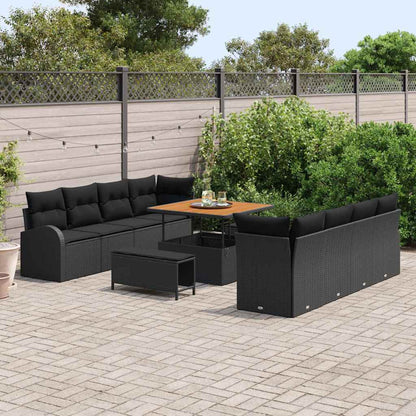 Conjunto de Sofá de Jardim 11 pcs Preto 100 x 100 x 71 cm