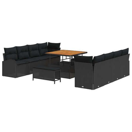 Conjunto de Sofá de Jardim 11 pcs Preto 100 x 100 x 71 cm