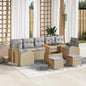 Conjunto de Sofá de Jardim 10 pcs Bege e Cinza Claro