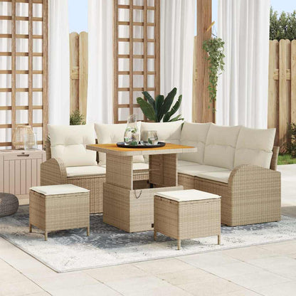 Conjunto de Sofá de Jardim 8 pcs Bege e Creme 100 x 100 x 71 cm