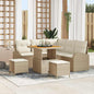 Conjunto de Sofá de Jardim 8 pcs Bege e Creme 100 x 100 x 71 cm