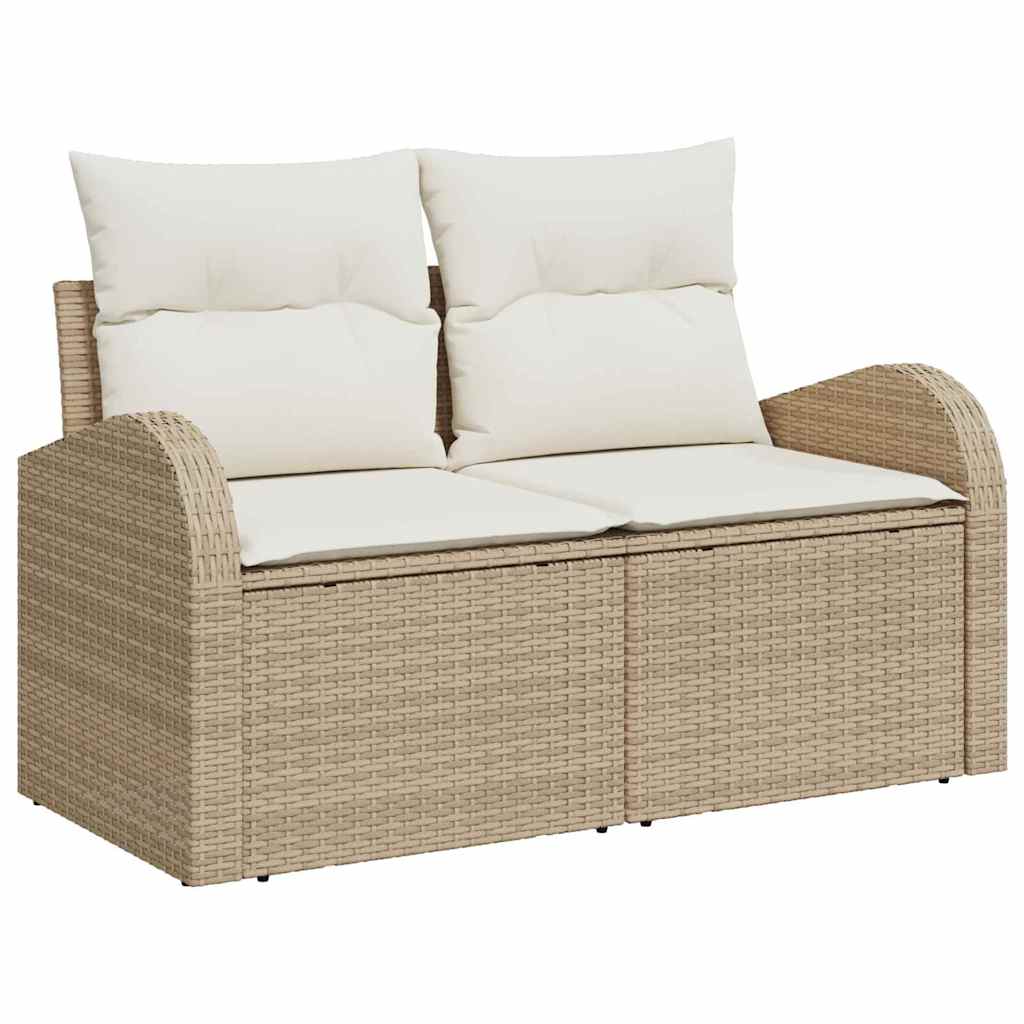 Conjunto de Sofá de Jardim 8 pcs Bege e Creme 80 x 80 x 71 cm