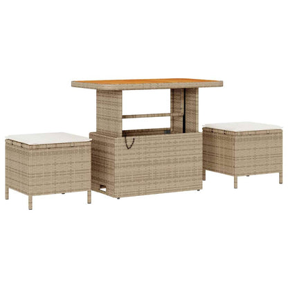 Conjunto de Sofá de Jardim 8 pcs Bege e Creme 90 x 55 x 71 cm