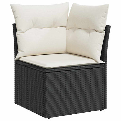 Conjunto de Sofá de Jardim 9 pcs Preto e Creme 110 x 55 x 71 cm