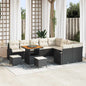 Conjunto de Sofá de Jardim 12 pcs Preto e Creme 80 x 80 x 71 cm