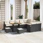 Conjunto de Sofá de Jardim 12 pcs Preto e Creme 90 x 55 x 71 cm