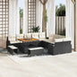 Conjunto de Sofá de Jardim com almofada 13 pcs Preto e Creme