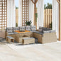 Conjunto de Sofá de Jardim 13 pcs Bege e Cinza Claro