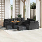 Conjunto de Sofá de Jardim com almofada 13 pcs Preto