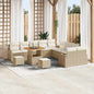 Conjunto de Sofá de Jardim com almofada 13 pcs Bege e Creme