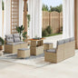 Conjunto de Sofá de Jardim 8 pcs Bege e Cinza Claro