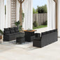 Conjunto de Sofá de Jardim 10 pcs Preto 80 x 80 x 71 cm