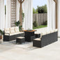 Conjunto de Sofá de Jardim 10 pcs Preto e Creme 80 x 80 x 71 cm
