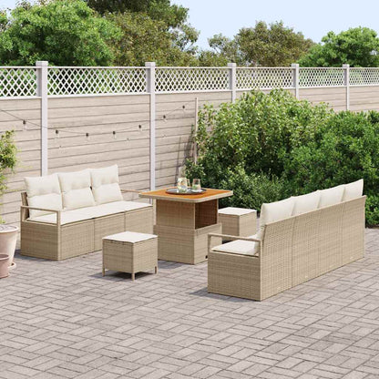 Conjunto de Sofá de Jardim 10 pcs Bege e Creme 80 x 80 x 71 cm