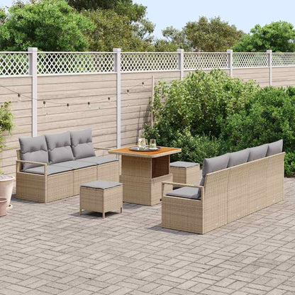 Conjunto de Sofá de Jardim 10 pcs Bege e Cinza Claro