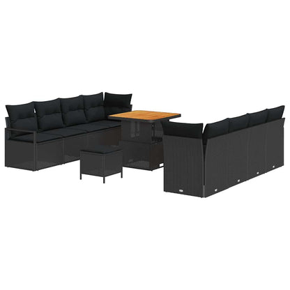 Conjunto de Sofá de Jardim com almofada Preto 80 x 80 x 71 cm
