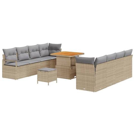 Conjunto de Sofá de Jardim Bege e Cinza Claro 80 x 80 x 71 cm