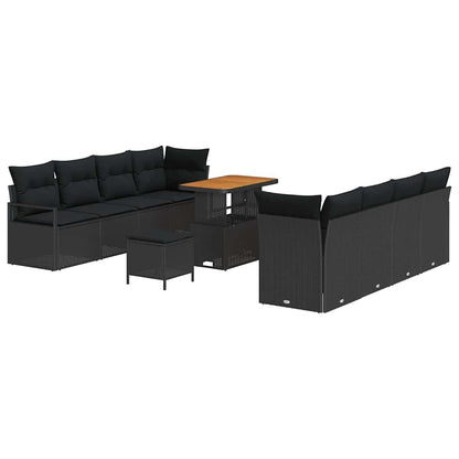 Conjunto de Sofá de Jardim com almofada Preto 90 x 55 x 71 cm