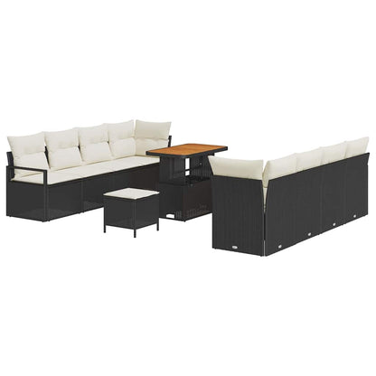 Conjunto de Sofá de Jardim Preto e Creme 90 x 55 x 71 cm