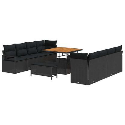 Conjunto de Sofá de Jardim com almofada Preto 100 x 100 x 71 cm
