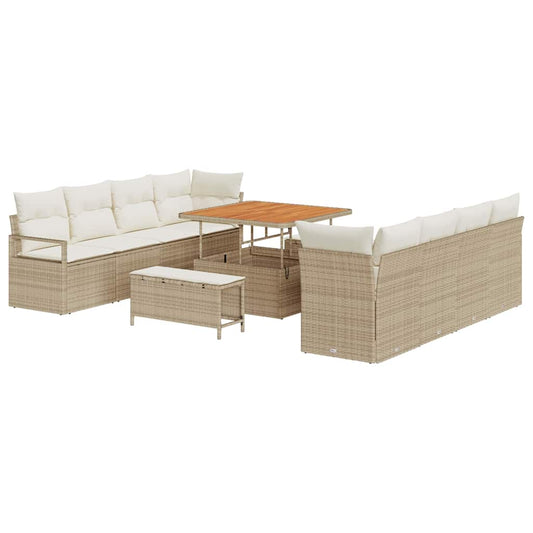 Conjunto de Sofá de Jardim Bege e Creme 100 x 100 x 71 cm