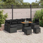 Conjunto de Sofá de Jardim 10 pcs Preto 90 x 55 x 71 cm