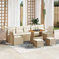 Conjunto de Sofá de Jardim 10 pcs Bege e Creme 90 x 55 x 71 cm