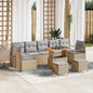 Conjunto de Sofá de Jardim 10 pcs Bege e Cinza Claro