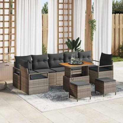 Conjunto de Sofá de Jardim 10 pcs Cinzeto 90 x 55 x 71 cm