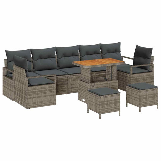 Conjunto de Sofá de Jardim 10 pcs Cinzeto 90 x 55 x 71 cm