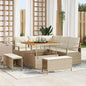 Conjunto de Sofá de Jardim 8 pcs Bege e Creme 100 x 100 x 71 cm