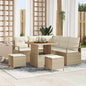 Conjunto de Sofá de Jardim com almofada 8 pcs Bege e Creme