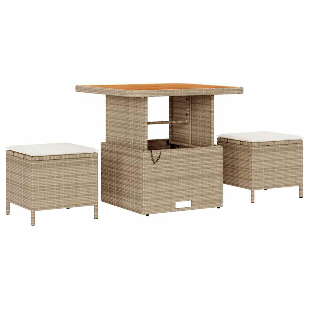 Conjunto de Sofá de Jardim com almofada 8 pcs Bege e Creme