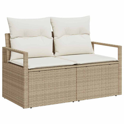 Conjunto de Sofá de Jardim com almofada 8 pcs Bege e Creme