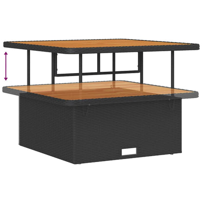 Conjunto de Sofá de Jardim com almofada 9 pcs Preto e Creme