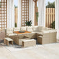 Conjunto de Sofá de Jardim com almofada 12 pcs Bege e Creme