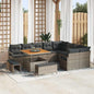 Conjunto de Sofá de Jardim 12 pcs Cinzeto 100 x 100 x 71 cm