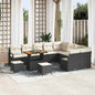 Conjunto de Sofá de Jardim 12 pcs Preto e Creme 90 x 55 x 71 cm