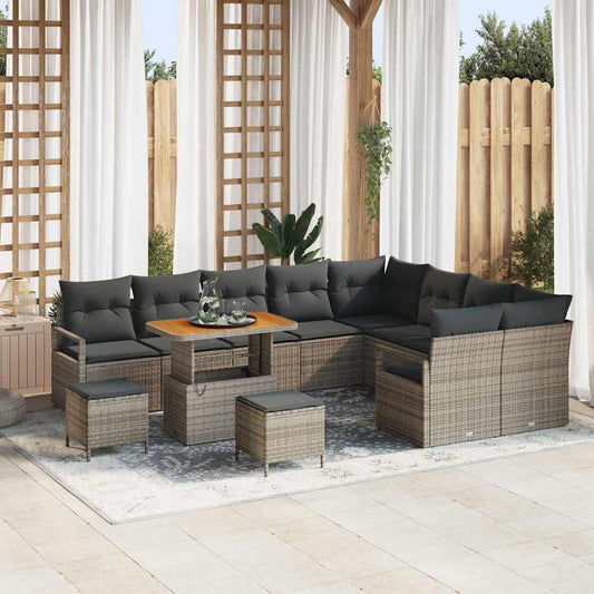 Conjunto de Sofá de Jardim 12 pcs Cinzeto 90 x 55 x 71 cm