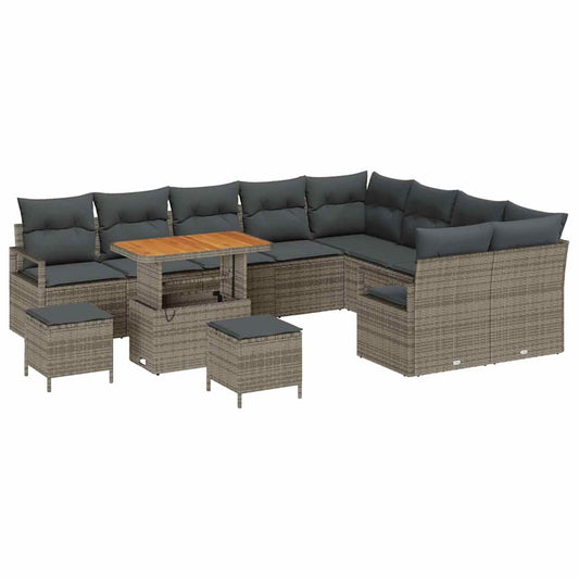 Conjunto de Sofá de Jardim 12 pcs Cinzeto 90 x 55 x 71 cm