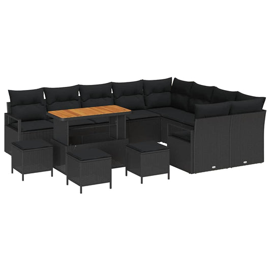 Conjunto de Sofá de Jardim 13 pcs Preto 110 x 55 x 71 cm