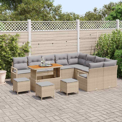 Conjunto de Sofá de Jardim 13 pcs Bege e Cinza Claro