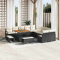 Conjunto de Sofá de Jardim com almofada 13 pcs Preto e Creme