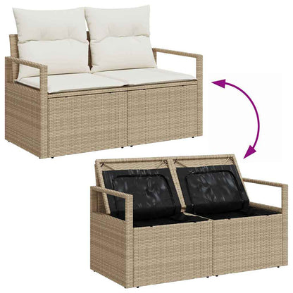 Conjunto de Sofá de Jardim com almofada 13 pcs Bege e Creme