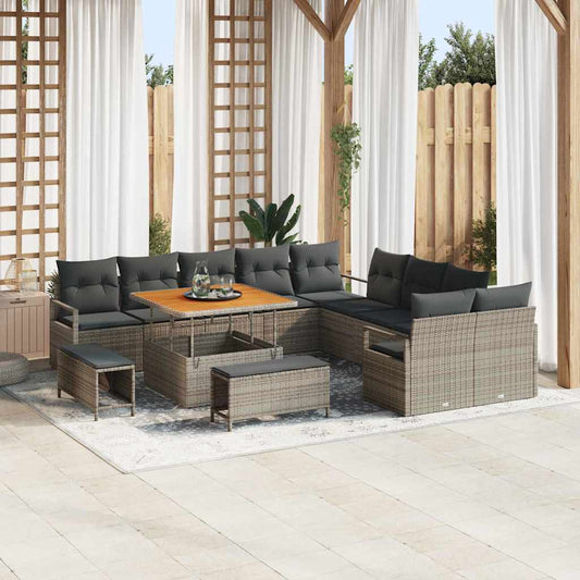 Conjunto de Sofá de Jardim 13 pcs Cinzeto 100 x 100 x 71 cm