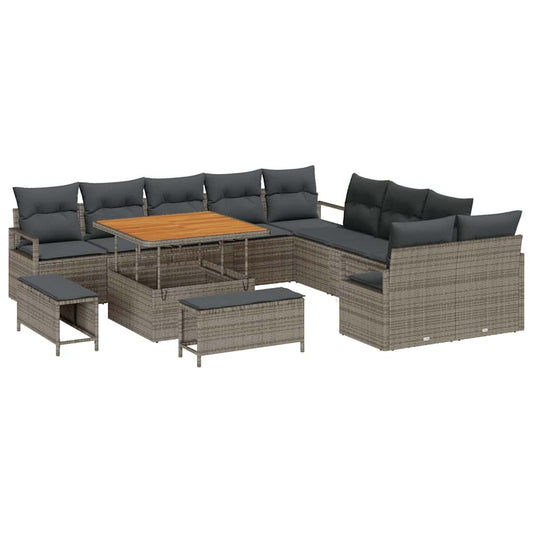 Conjunto de Sofá de Jardim 13 pcs Cinzeto 100 x 100 x 71 cm