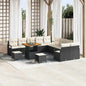 Conjunto de Sofá de Jardim 13 pcs Preto e Creme 80 x 80 x 71 cm