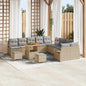 Conjunto de Sofá de Jardim 13 pcs Bege e Cinza Claro